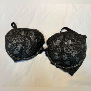 Victoria's Secret Black Lace Bra - Dream Angels Push Up